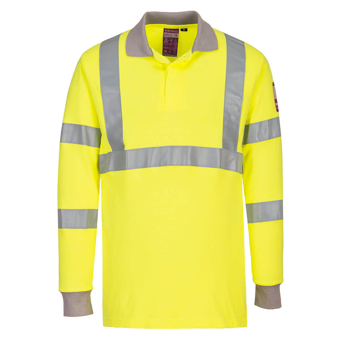 Portwest FR77 Warnschutz-Langarm-Polo-Shirt flammhemmend antistatisch