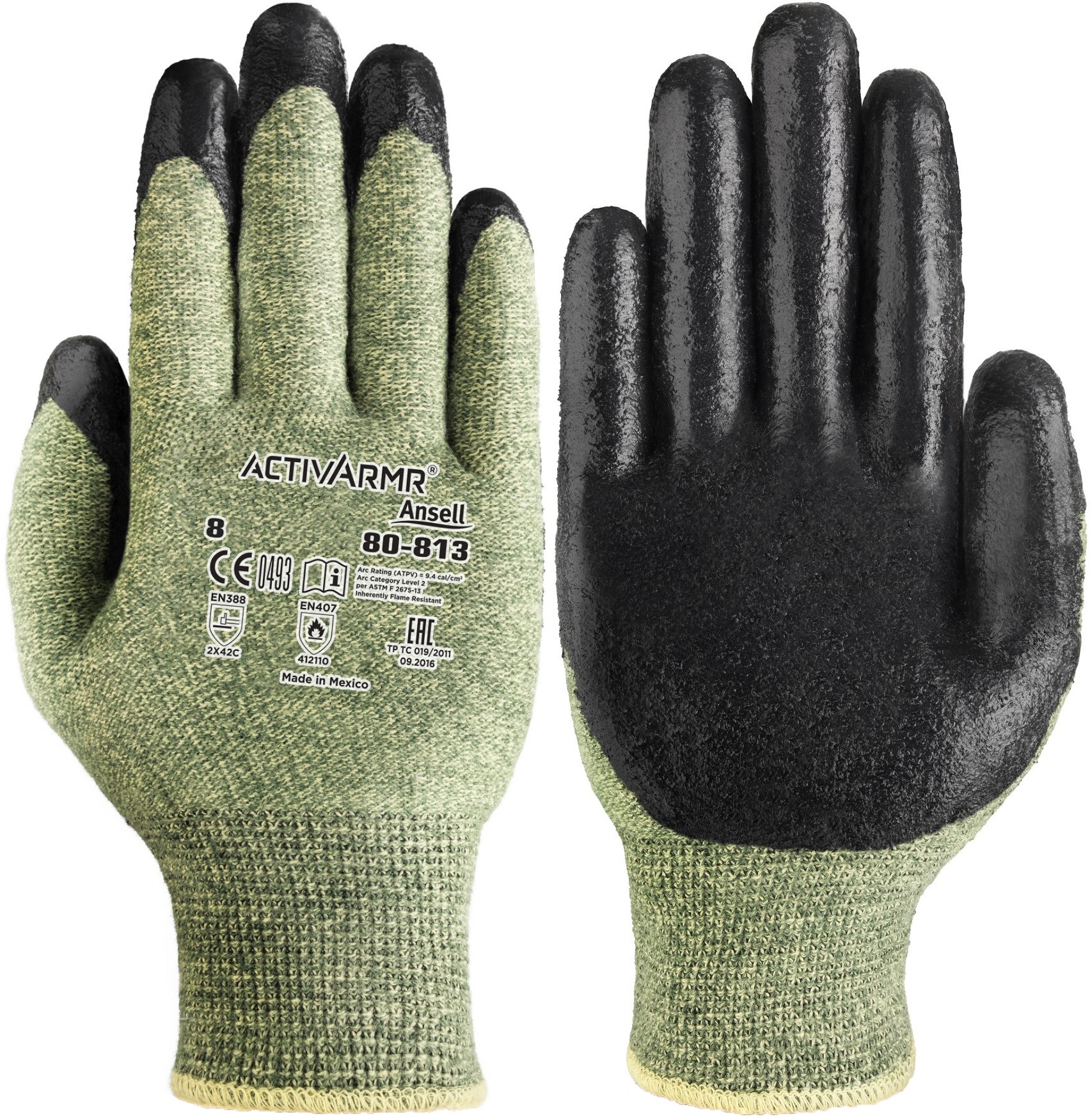 80-813_Back_whitezIE6hwm7FDnU4 Ansell ActivArmr 80-813 Neopren-Schnittschutzhandschuhe Level C