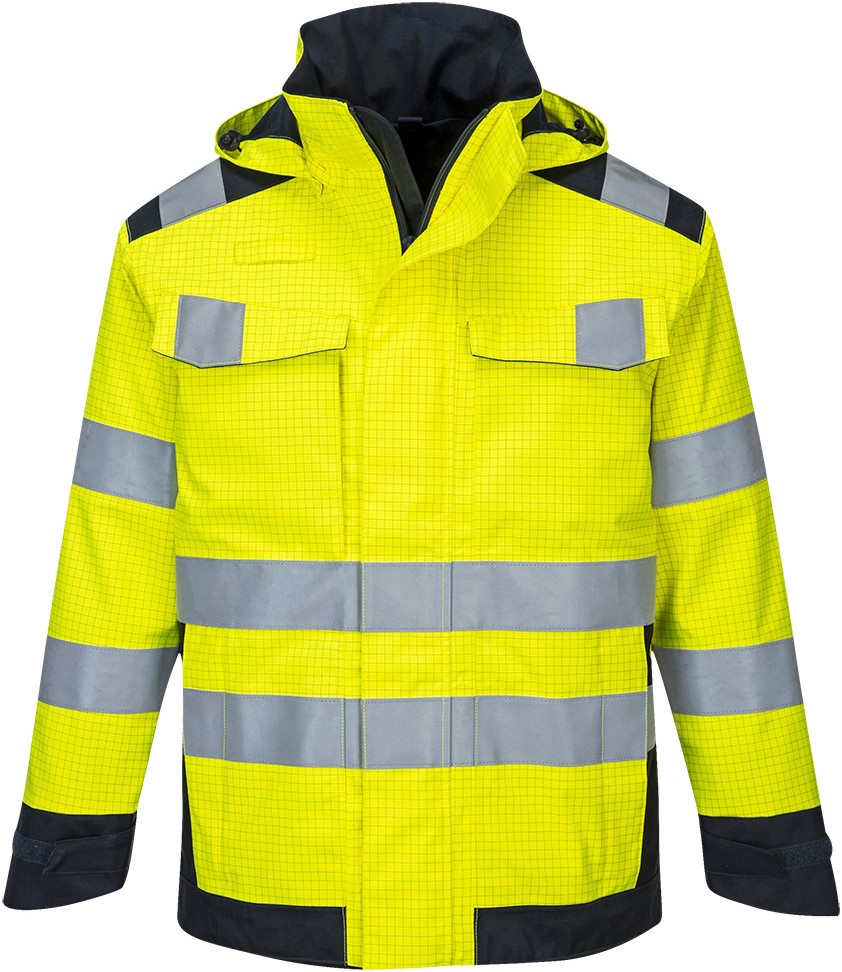 MV70YNRtpLyHibaKo72j Portwest MV70 Modaflame Regen-Multinorm-Warnschutzjacke