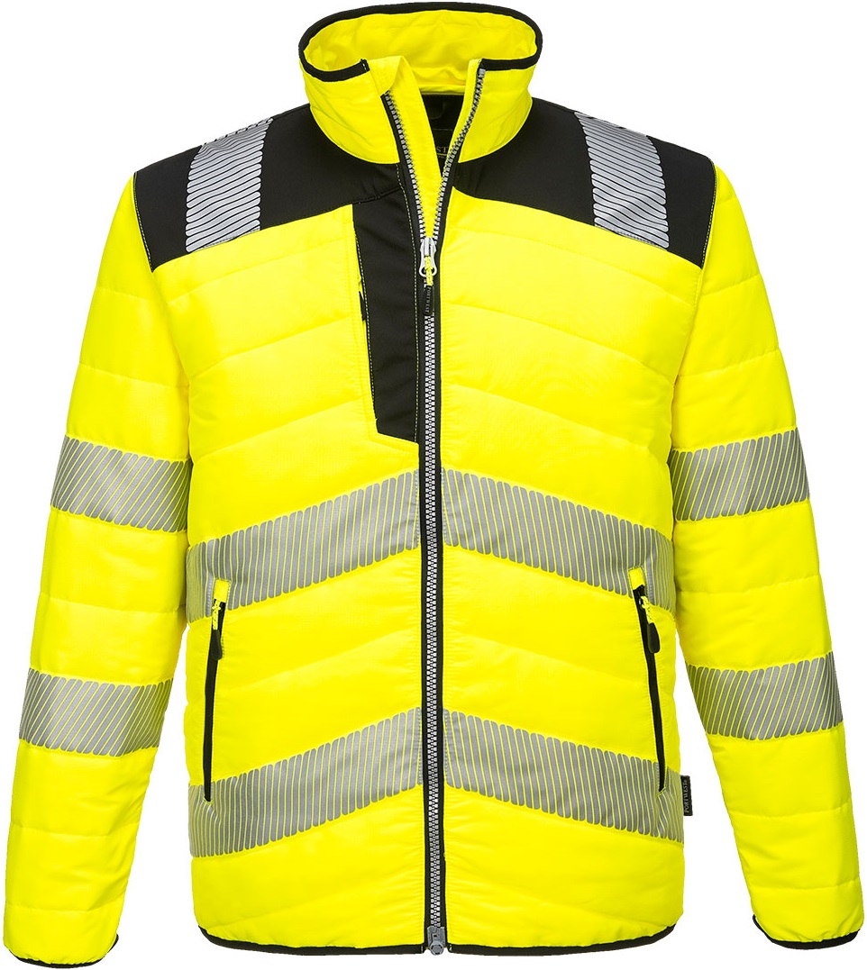 PW371YBR Portwest PW371 PW3 warning protection baffle quilted jacket light yellow-black