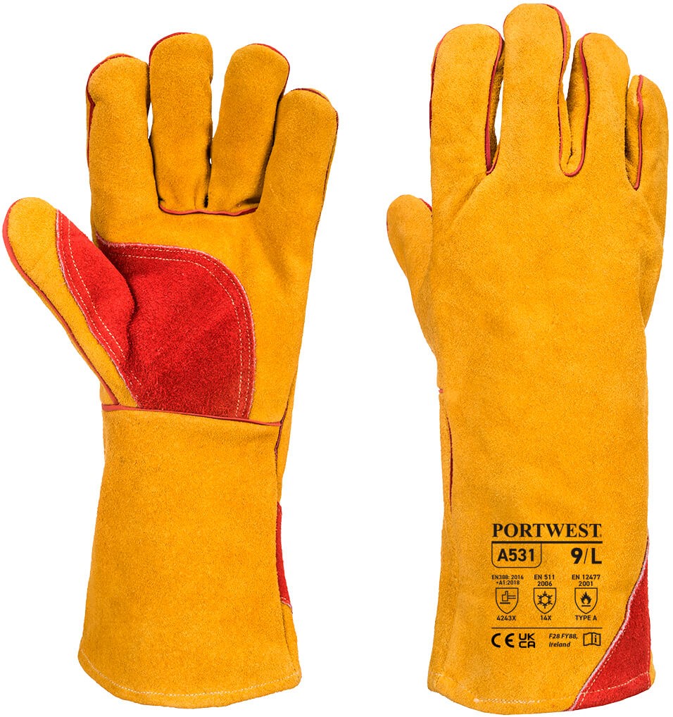 4567 Portwest A531 Rindspaltleder-Schweißerhandschuhe Typ A