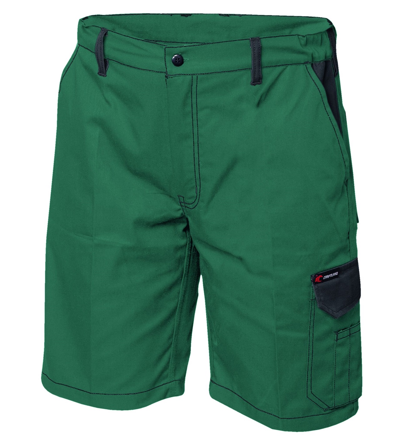 22444NsTHJ0xv229nZ Craftland 22444 WESTERLO Twill Shorts grün-schwarz
