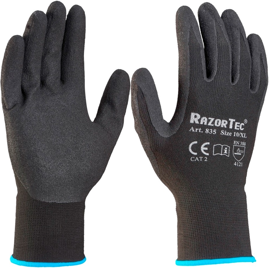 835 HansaTec 8235 RazorTec NBR protective gloves partially coated