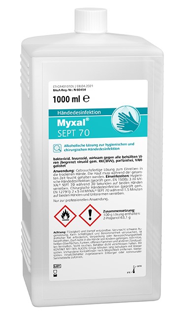 greven10elTRBHLqGB7BO Greven Hand-Desinfektionsmittel Myxal Sept 70 1 Liter Hartflasche