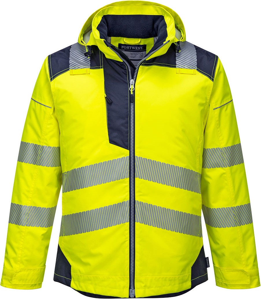 T400YNR Portwest Vision T400 warning rain jacket yellow-black