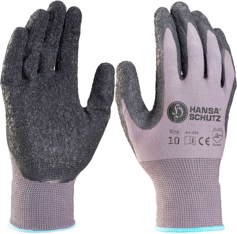 870 HansaTec 870 Protective gloves with latex coating