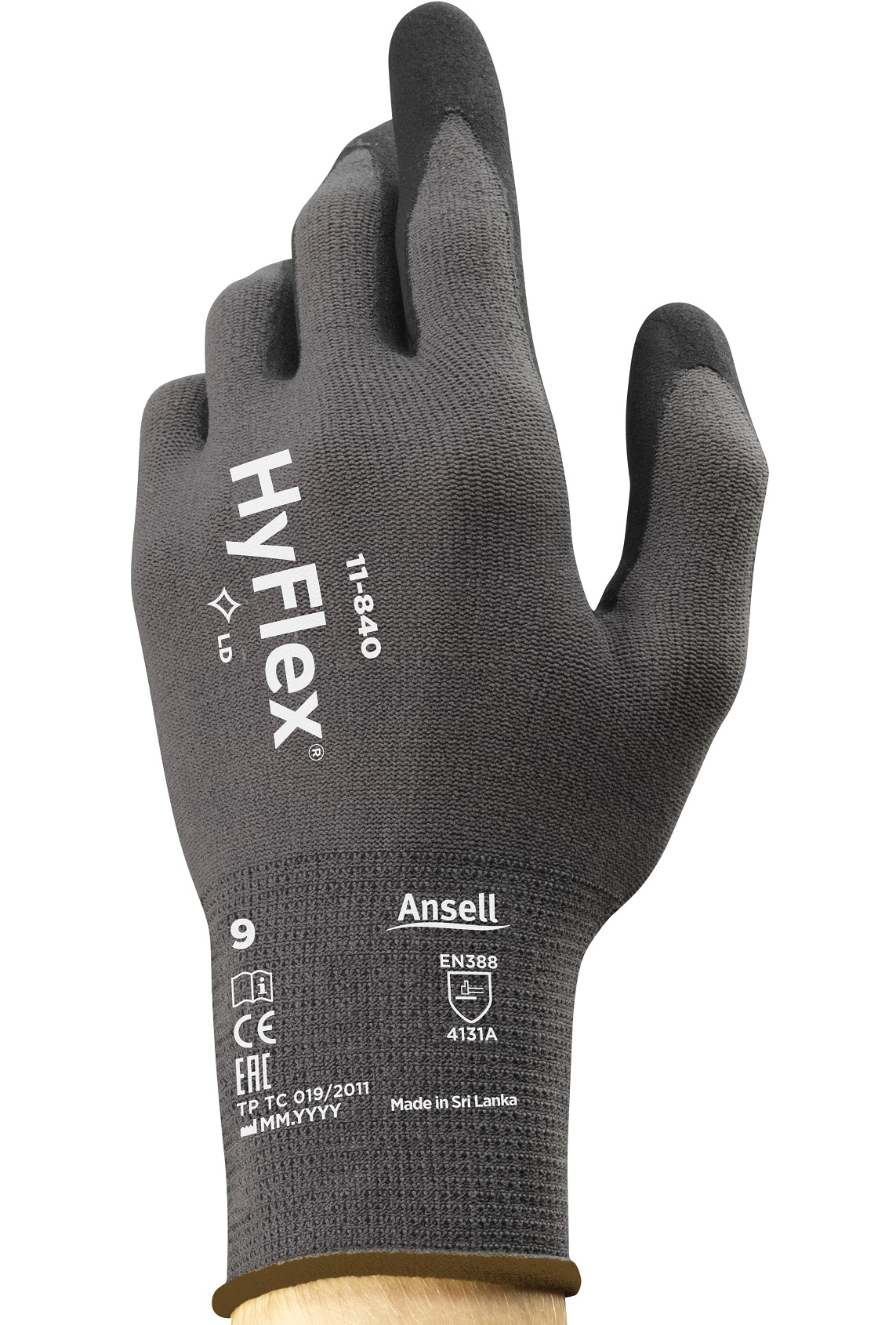 11-840sZWwmafVOFBYA Ansell HyFlex 11-840 Nitrilschaum-Schutzhandschuhe teilbeschichtet