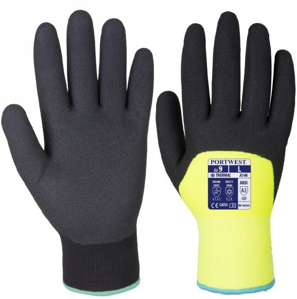 a146yer-2 Portwest A146 Artic Winter Handschuhe 3/4 beschichtet gelb-schwarz