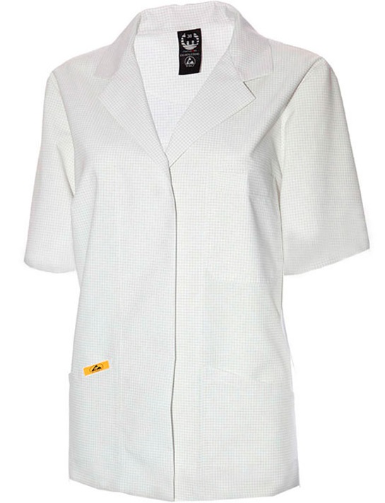 mi-1310-1-155-2 ESD Damenjacke kurzarm weiß 155g/m²