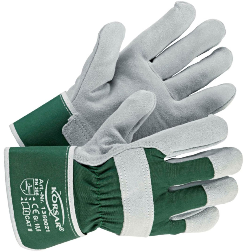100_42623xbXYxoaCGuy02 Korsar Trucker Rindkernspaltleder-Schutzhandschuhe grün