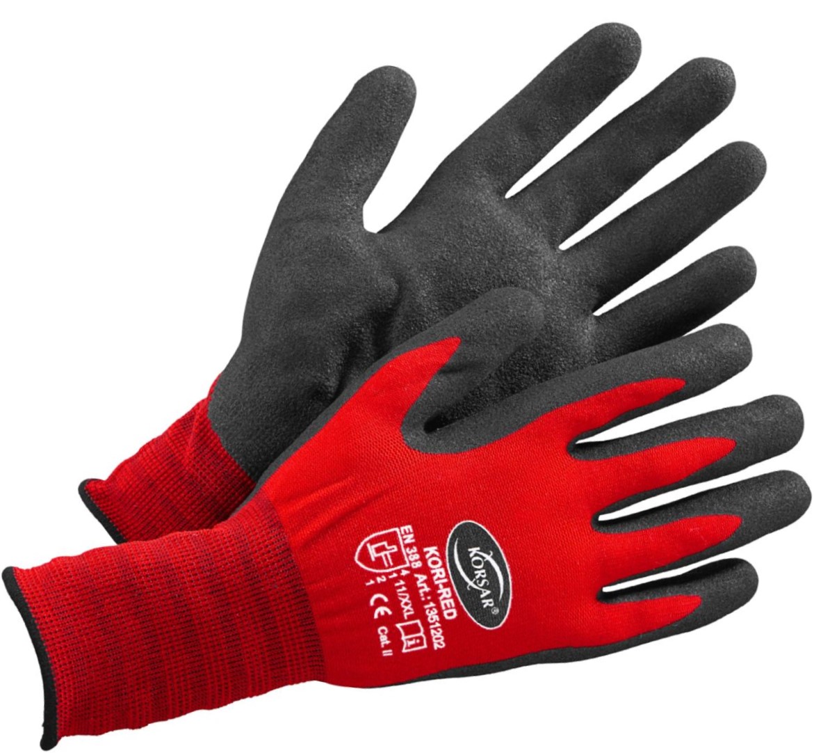 100_35045-1 Korsar Kori-Red nitrile foam protective gloves
