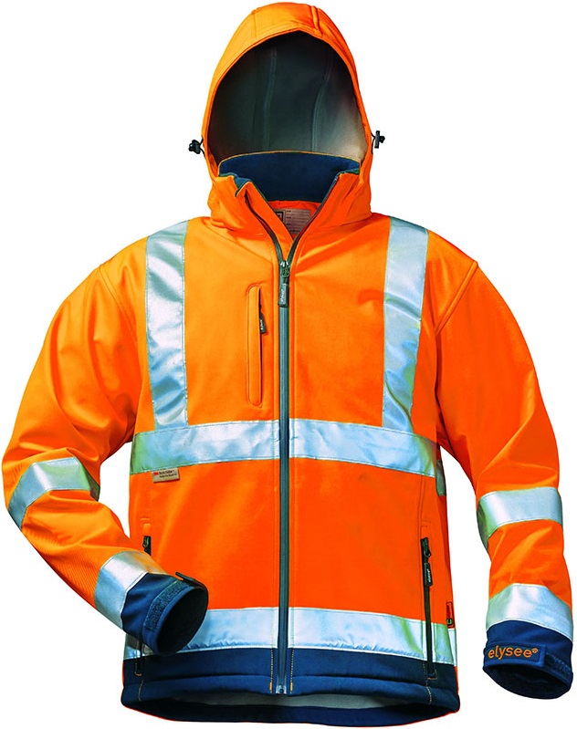22731_bill elysee 22731 BILL Warnschutz-Softshelljacke leuchtorange-marine