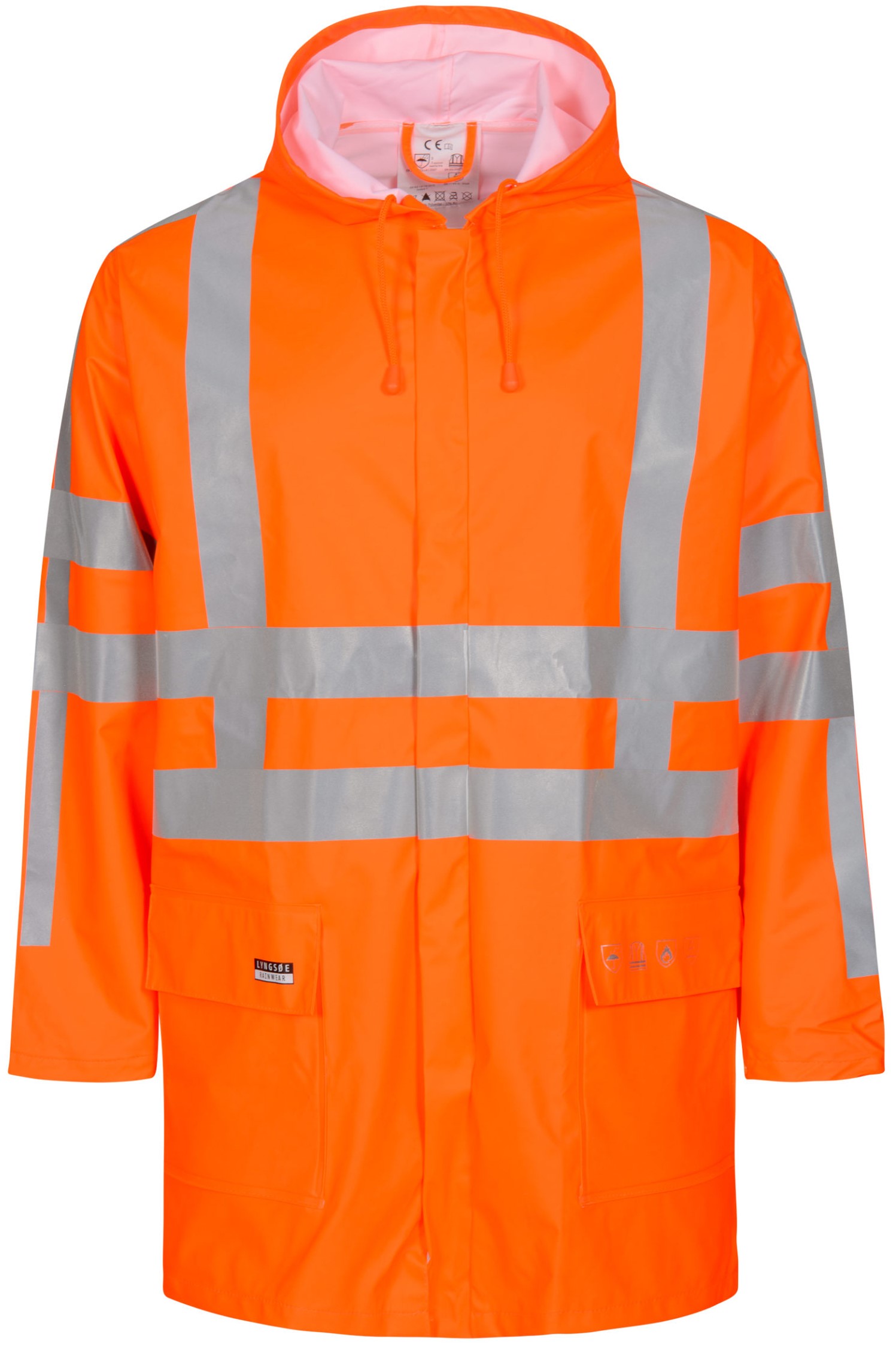 Lyngsøe FR-LR55-RWS flame retardant PU warning rain jacket