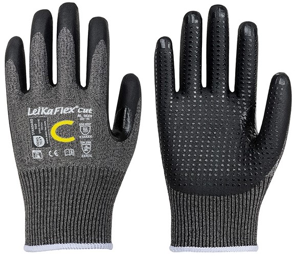 1LTObyKnn6vzKc LeiKaFlex 1639 Nitrilschaum-Schnittschutzhandschuhe Level C mit Noppen