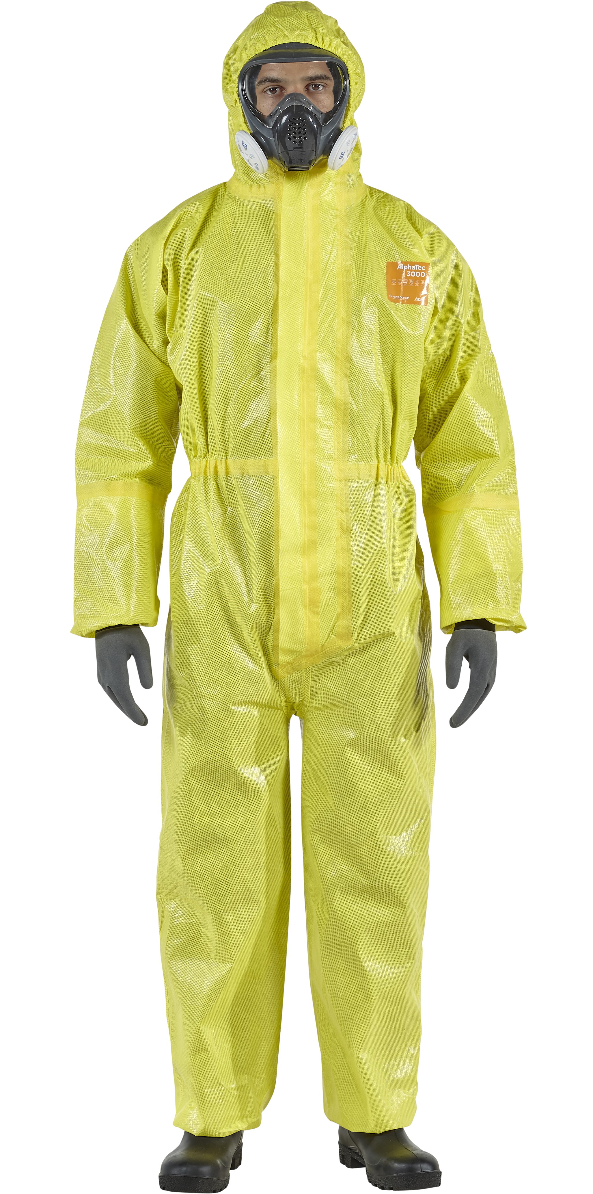 46607 Microchem / AlphaTec 3000 Overall mit Kapuze und Absturzsicherung Modell 162 gelb