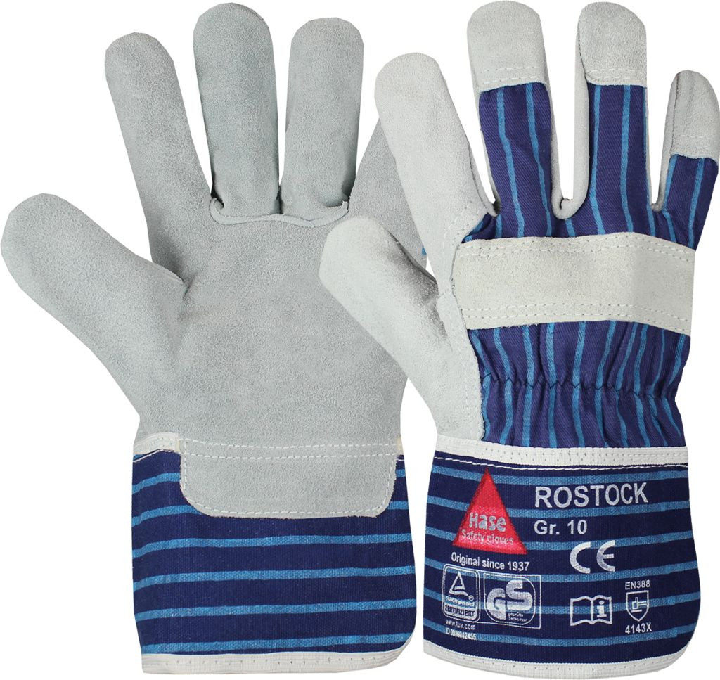 Hase 212150 Rostock Rindspaltleder-Schutzhandschuhe