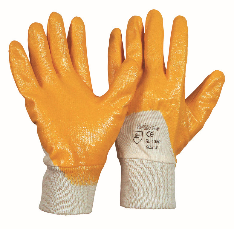 Soleco 001350 Nitril-Schutzhandschuhe ¾-beschichtet gelb