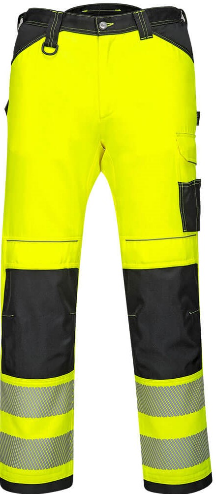 PW385YBR Portwest PW385 PW3 high visibility stretch work trousers ladies