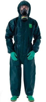 gr40-t-00-125 Microchem / AlphaTec 4000 Overall mit Kapuze Modell 111 grün