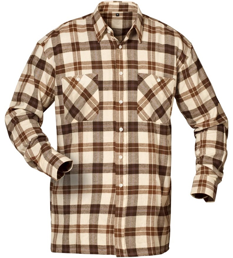 1734 Craftland 1734 NEVADA Flanell-Hemd beige/braun kariert