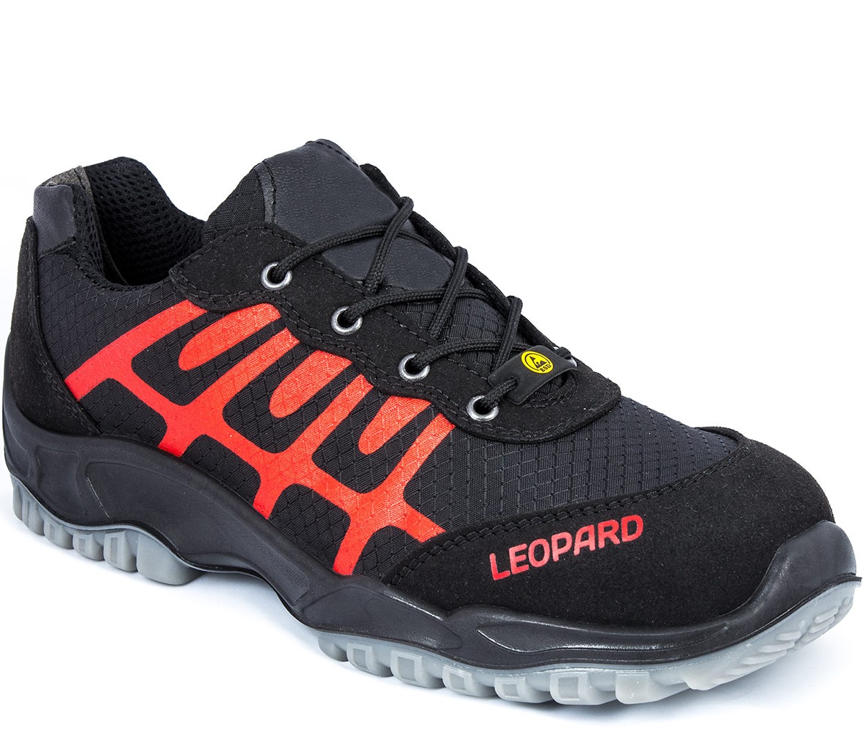 E0437 Leopard E0437 Halbschuhe S1 ESD schwarz/rot