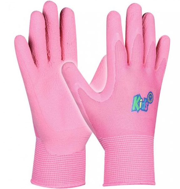 709704neu-1 Gebol Kids Pink Nitril-Kinderhandschuhe mit Sandy-Finish