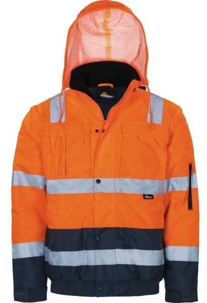 Vizwell VWJK60B warning protection pilot jacket 2 in 1 light orange/navy