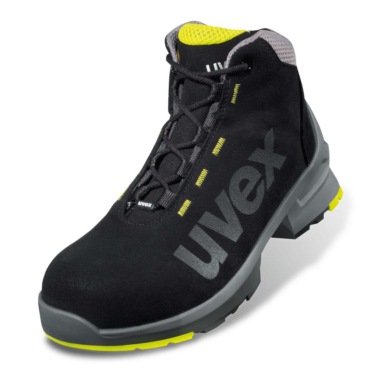 85458 uvex 1 85458 Schnürstiefel S2 SRC, Weite 11, schwarz/lime