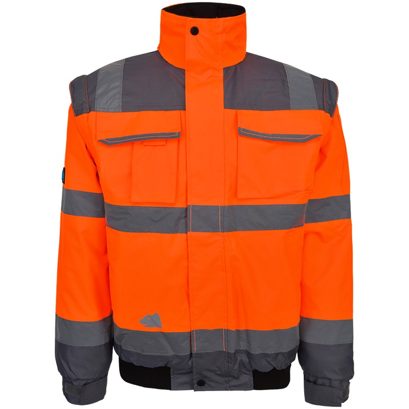 9703MZlKtHojKIk7 Pro-Fit 970 Warnschutz Pilotenjacke leuchtorange-grau