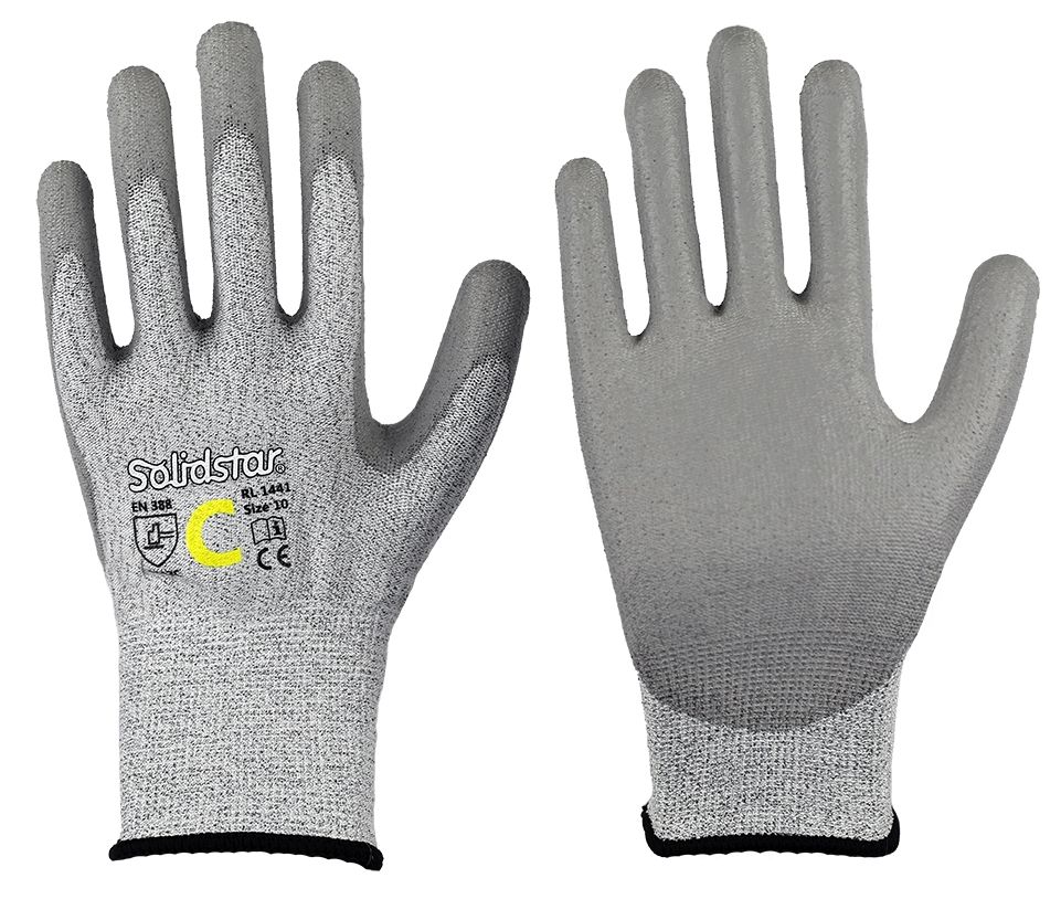 001441-1 Solidstar 1441 PU-Schnittschutzhandschuhe Level C