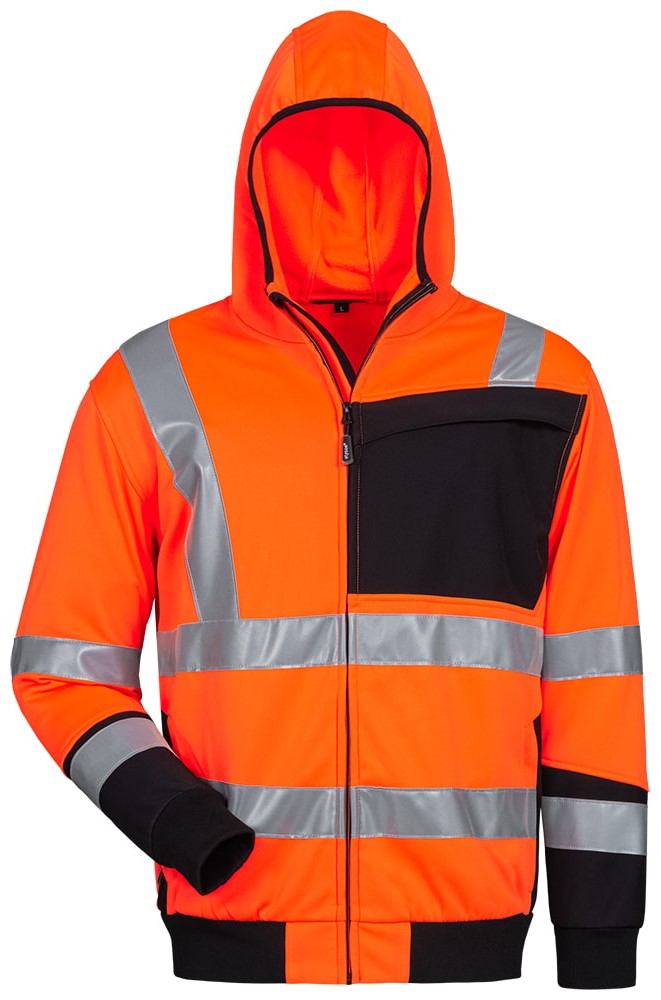 22608 elysee 22608 JANTO high-visibility sweat jacket fluorescent orange-navy
