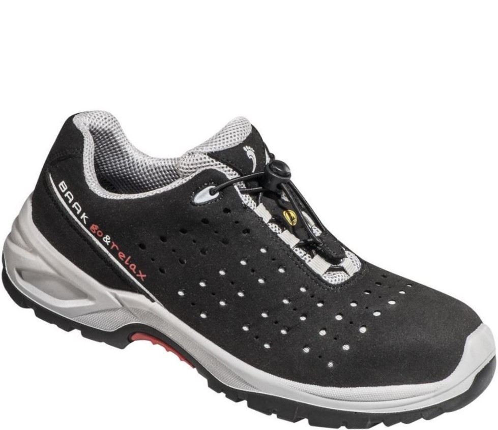 7007 Baak 7007-N Henk Halbschuhe S1P SRC ESD Weite 11 schwarz-grau