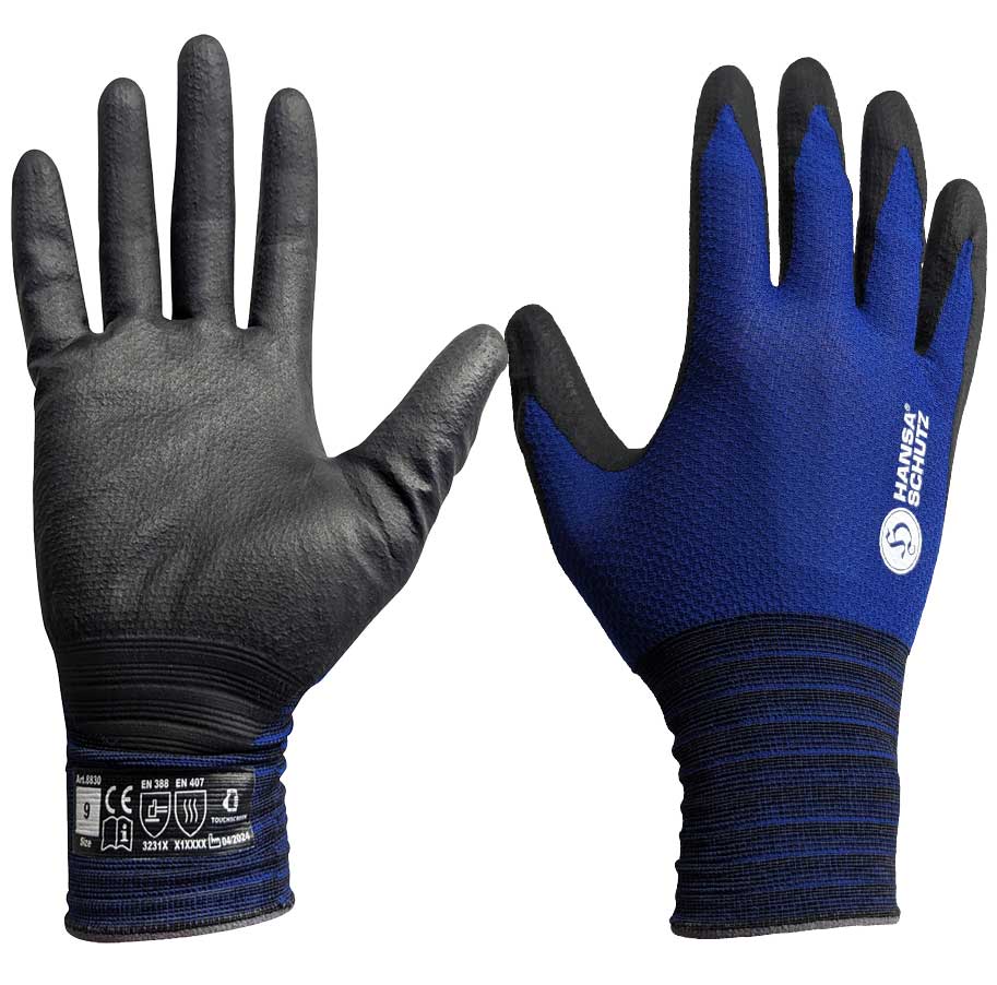 8830 HansaTec 8830 21G Aqua Polymer Glove Semi-coated