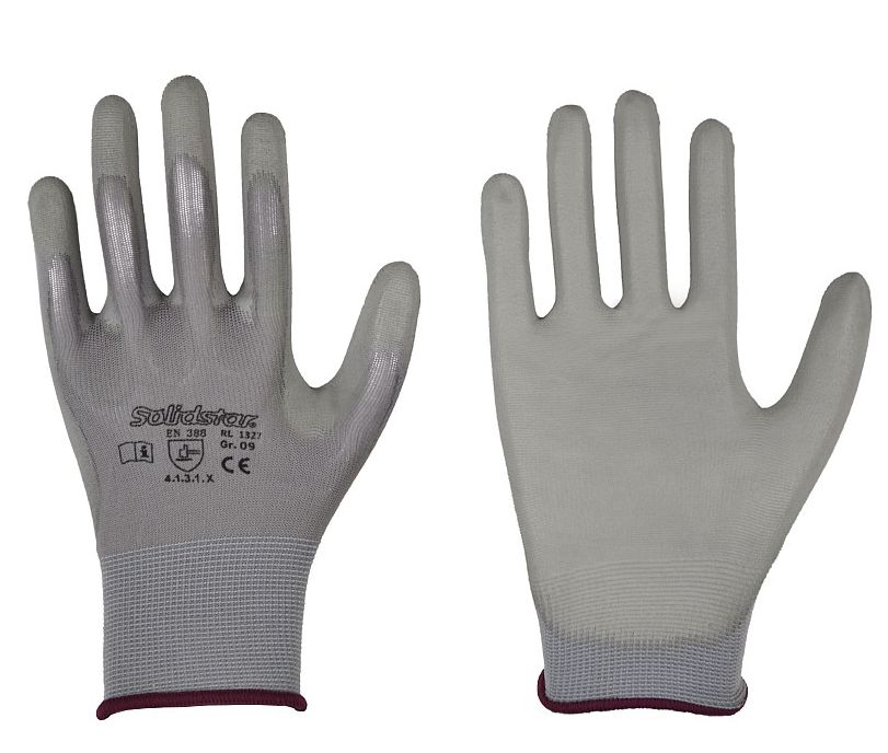 Solidstar 101327 PU-Schutzhandschuhe grau