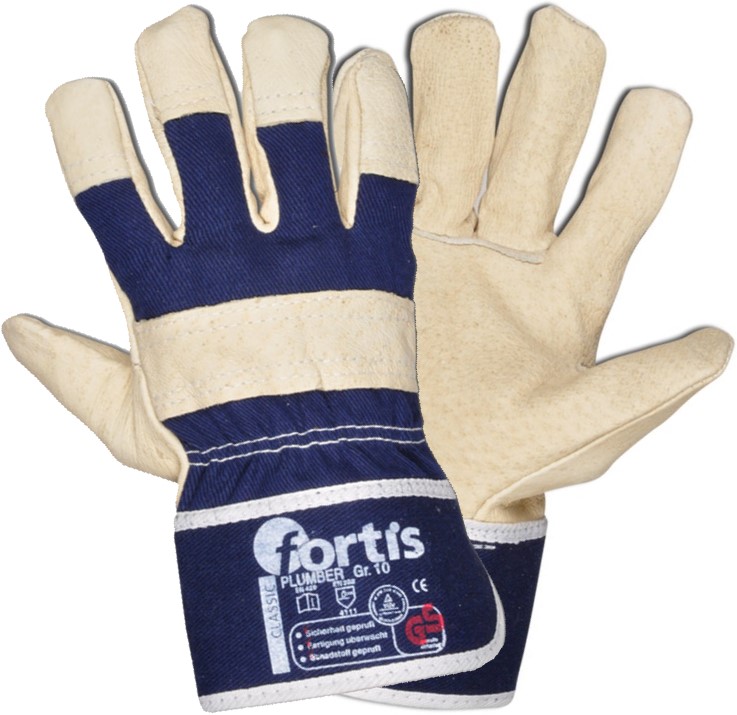 plumber7Z7yIkV2mhRXl Fortis Classic Plumber Schweinslederhandschuhe blau-beige