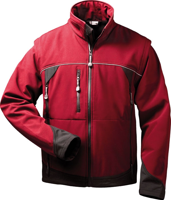 1378_0 elysee 20006 OMEGA Softshelljacke mit abnehmbaren Ärmeln rot/schwarz