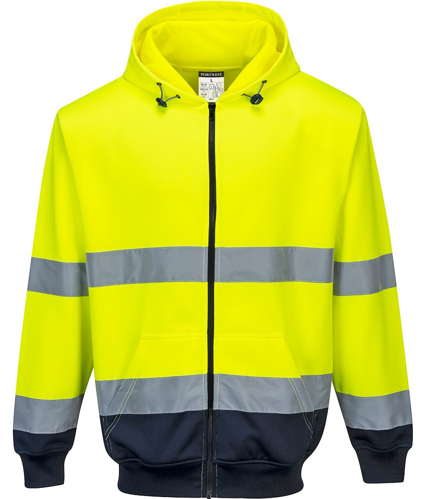 Portwest B317 Warnschutz Kapuzenjacke mit Reißverschluss