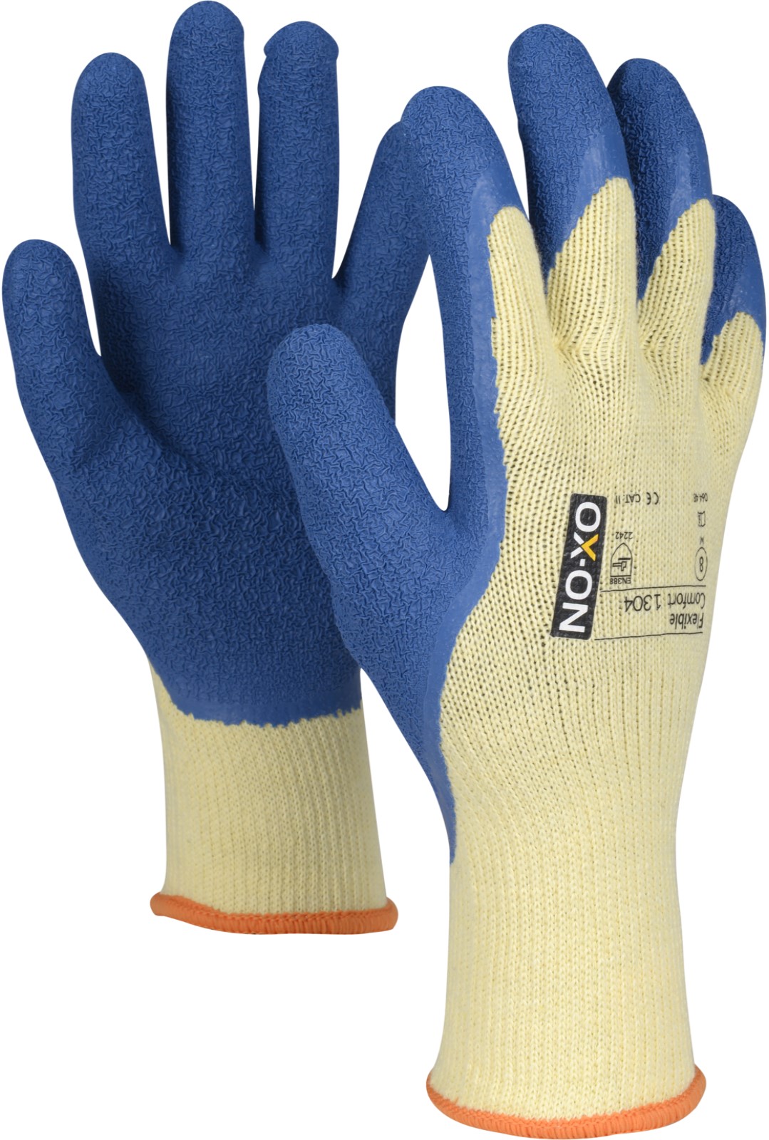 OX-ON Flexible Comfort 1304 Latex-Schutzhandschuhe teilbeschichtet
