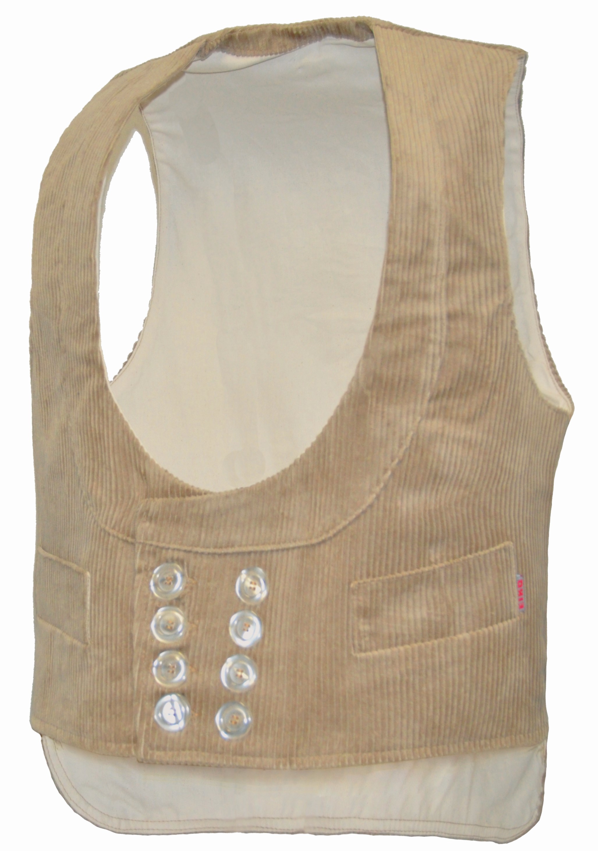 Eiko Oker Trenkercord Schalkragen-Zunftweste beige