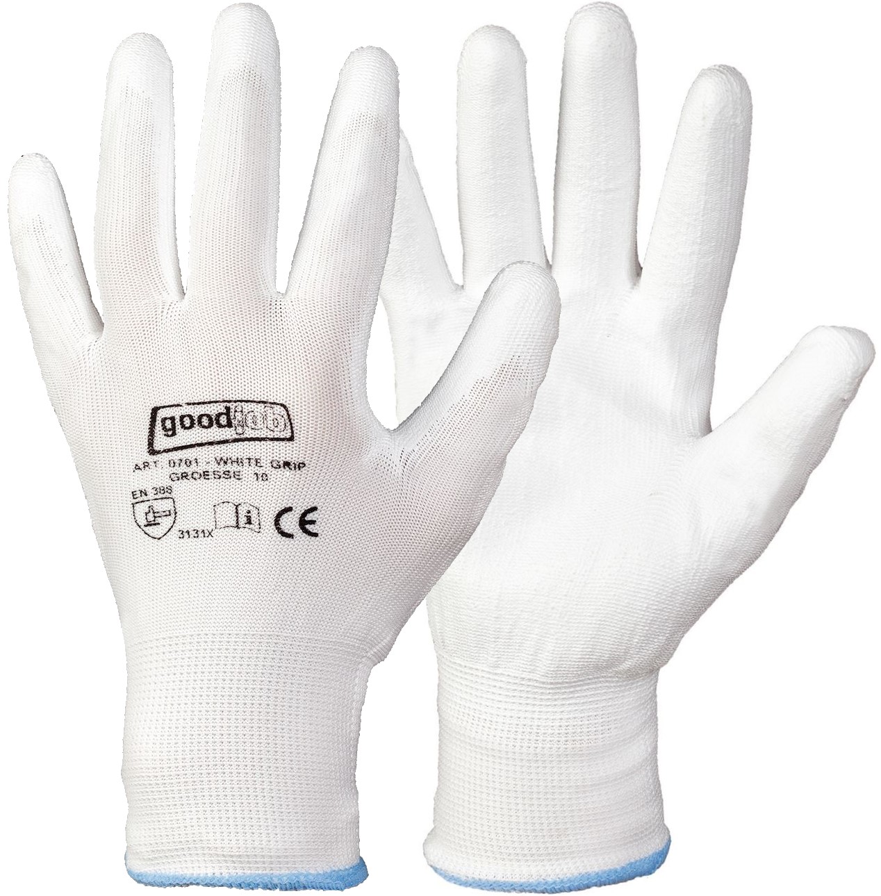 White_Grip_0701 goodjob 0701 White Grip PU-Schutzhandschuhe