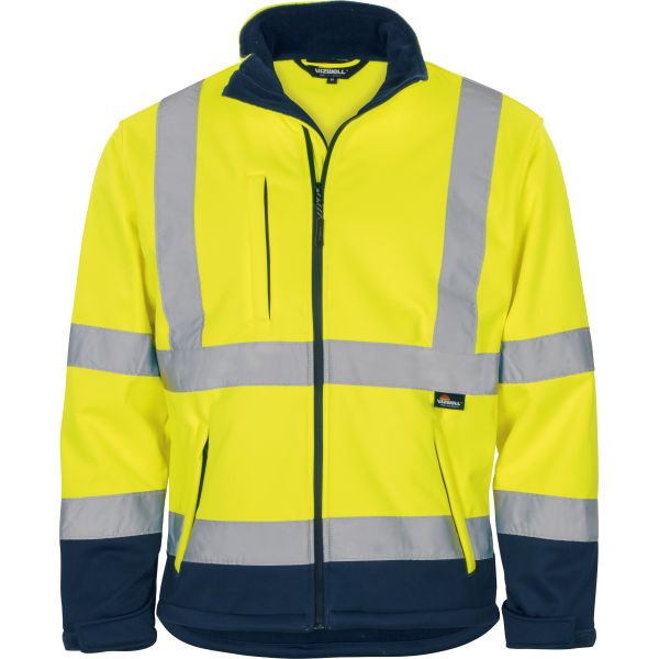 VW135YCnozbv4pZYeiA Vizwell VW135Y Warnschutz-Softshelljacke leuchtgelb-marine