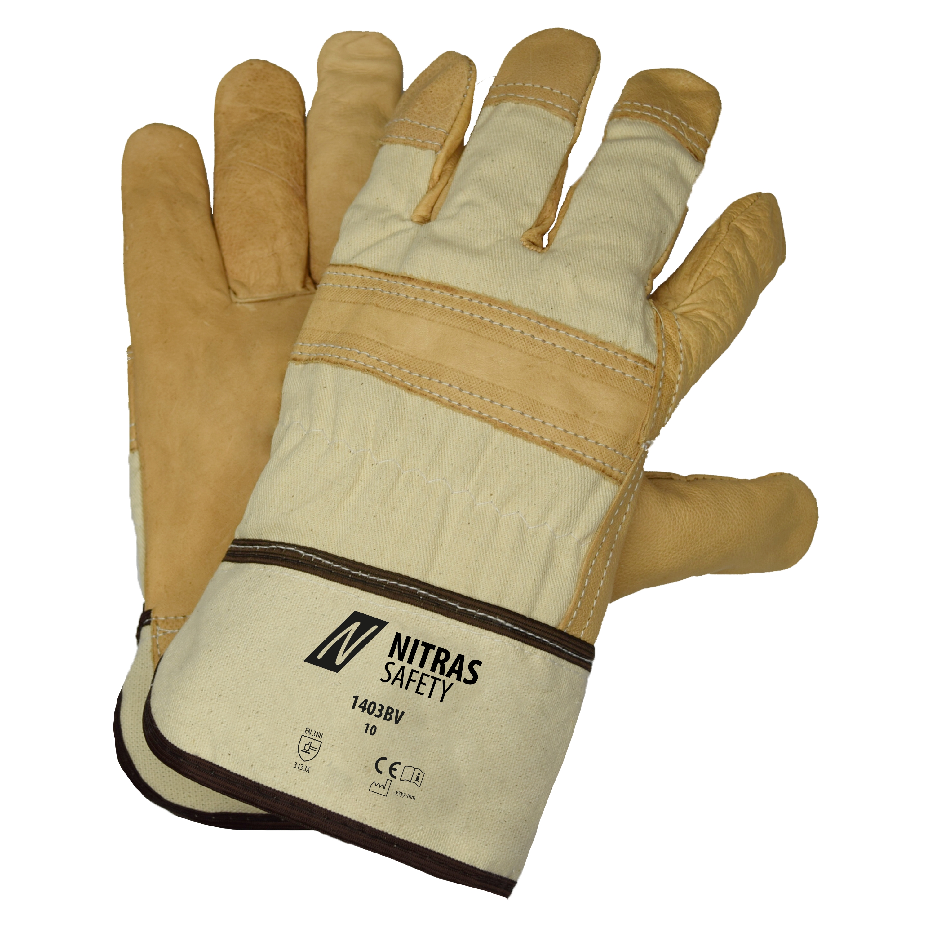 1403BV_1650_001 Nitras 1403BV Bioworker Rindvolllederhandschuhe
