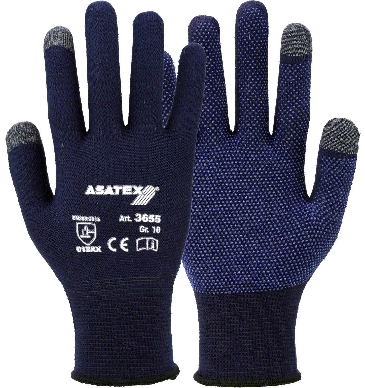asatex-3655 Asatex 3655 Baumwoll-Feinstrickhandschuh mit Noppen