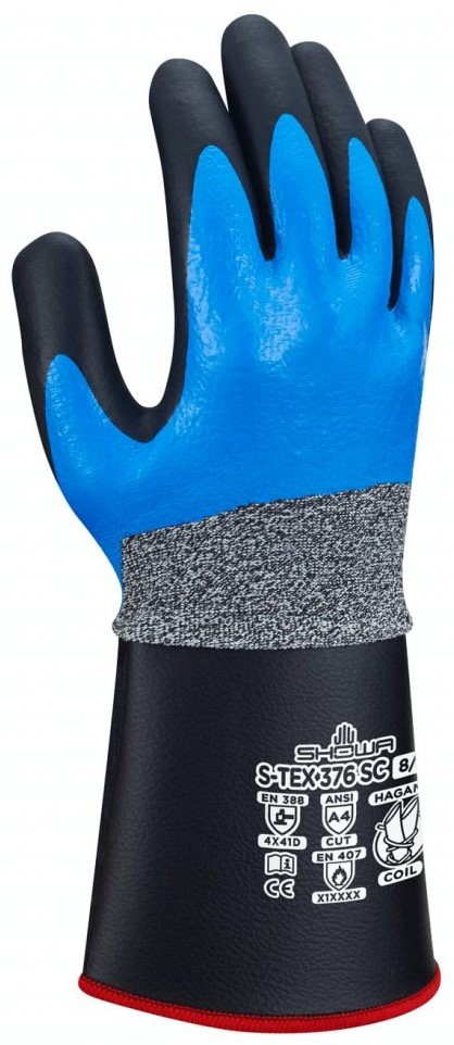 showa4DLeemKexiRE1t SHOWA S-TEX 376SC Nitril-Schnittschutzhandschuhe Level D