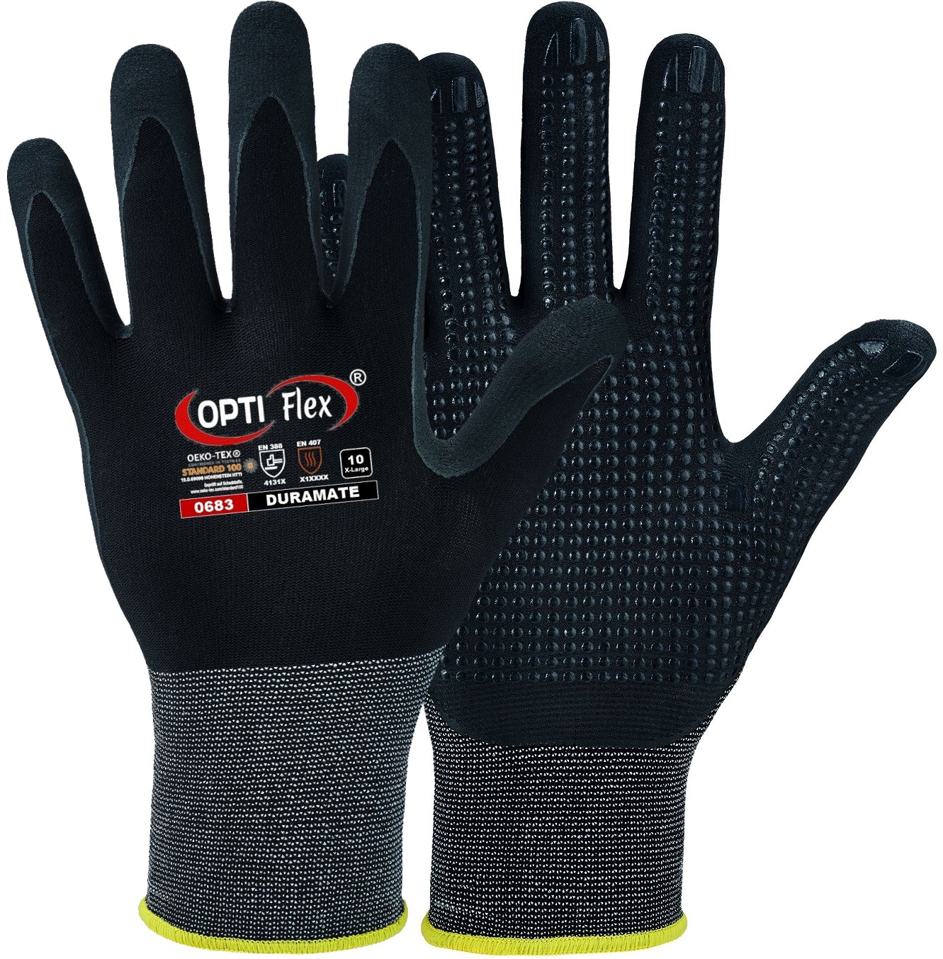 duramate-0683 OPTI Flex 0683 Duramate Schutzhandschuhe Nitril PU mit Noppen