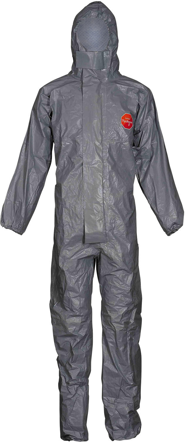 tokf_02 DuPont Tychem-F CHA5 Schutzoverall Kat. III Typ 3B + 4B + 5B + 6B grau