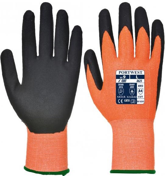 a625o8r-2 Portwest A625 Vis-Tex5 Schnittschutzhandschuh PU orange