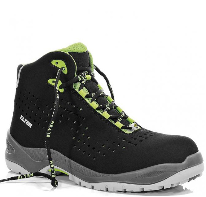 762551_1 Elten Impulse green Mid 762551 Schnürstiefel ESD S1P schwarz/grün