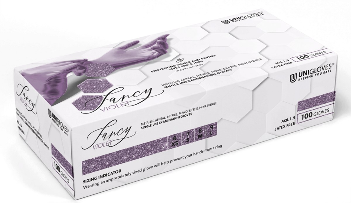 1lO2WfhkCLWIKi Unigloves Fancy Violet Nitrile Disposable Food Safe Gloves