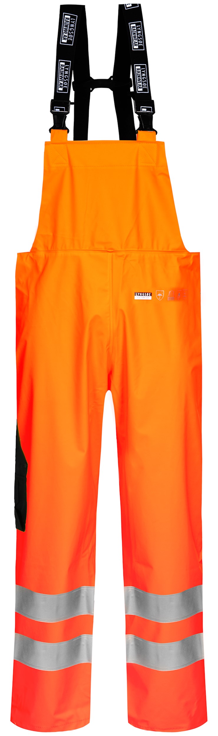 Lyngsøe FR-LR259 flame-retardant high-visibility dungarees in strong PU/PVC quality